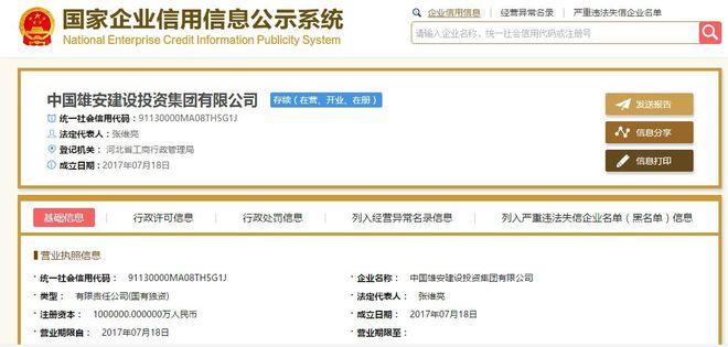 中國雄安投資集團(tuán)成立,25家新三板公司或受益